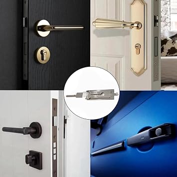 SS002 Pro Lock Pick Tool,2-in-1 Pick & Decoder for S-Groove Door Lock & Auto,Stainless Steel Lock Picking Kit for Beginners,Repair and Maintenance Pick Locking Set,Key Decoder Lo/ck Pic/King Tool