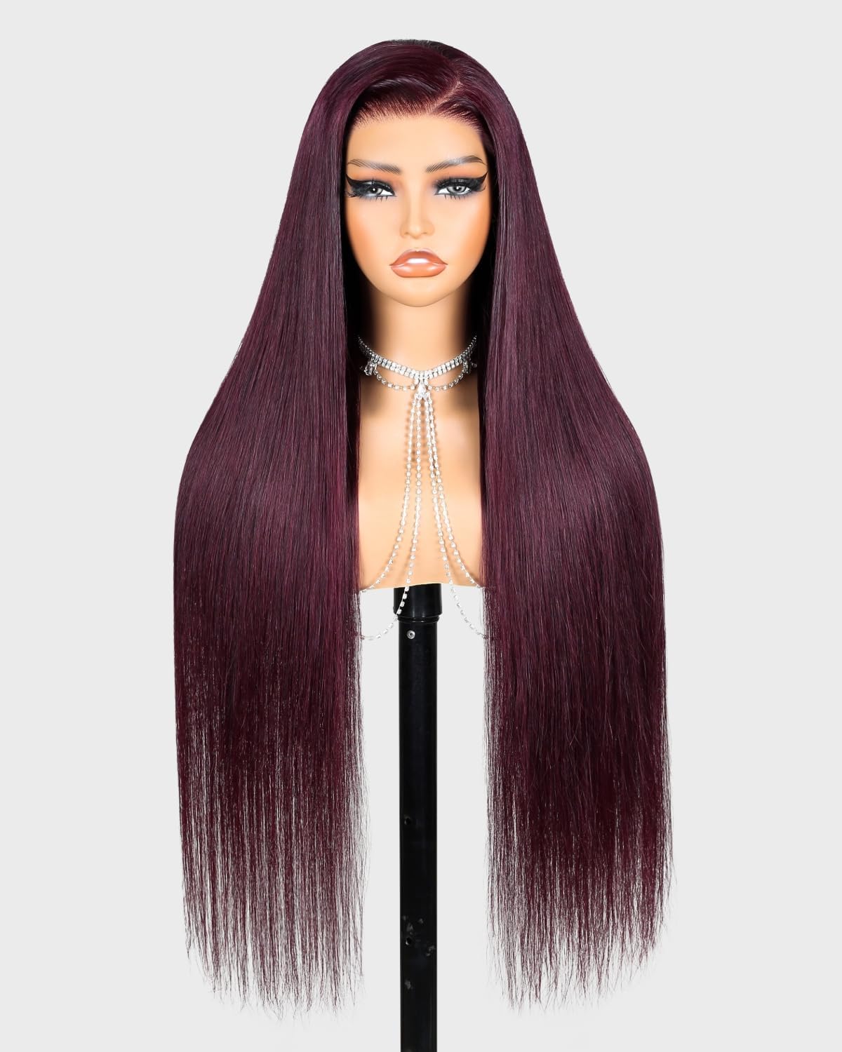 Megalook hair 6x5 Ready to Go Glueless Wigs Human Hair Pre Plucked Pre Cut 220% Density Purplish 99J Burgundy Lace Front Wigs Bleached Knots Wig Human