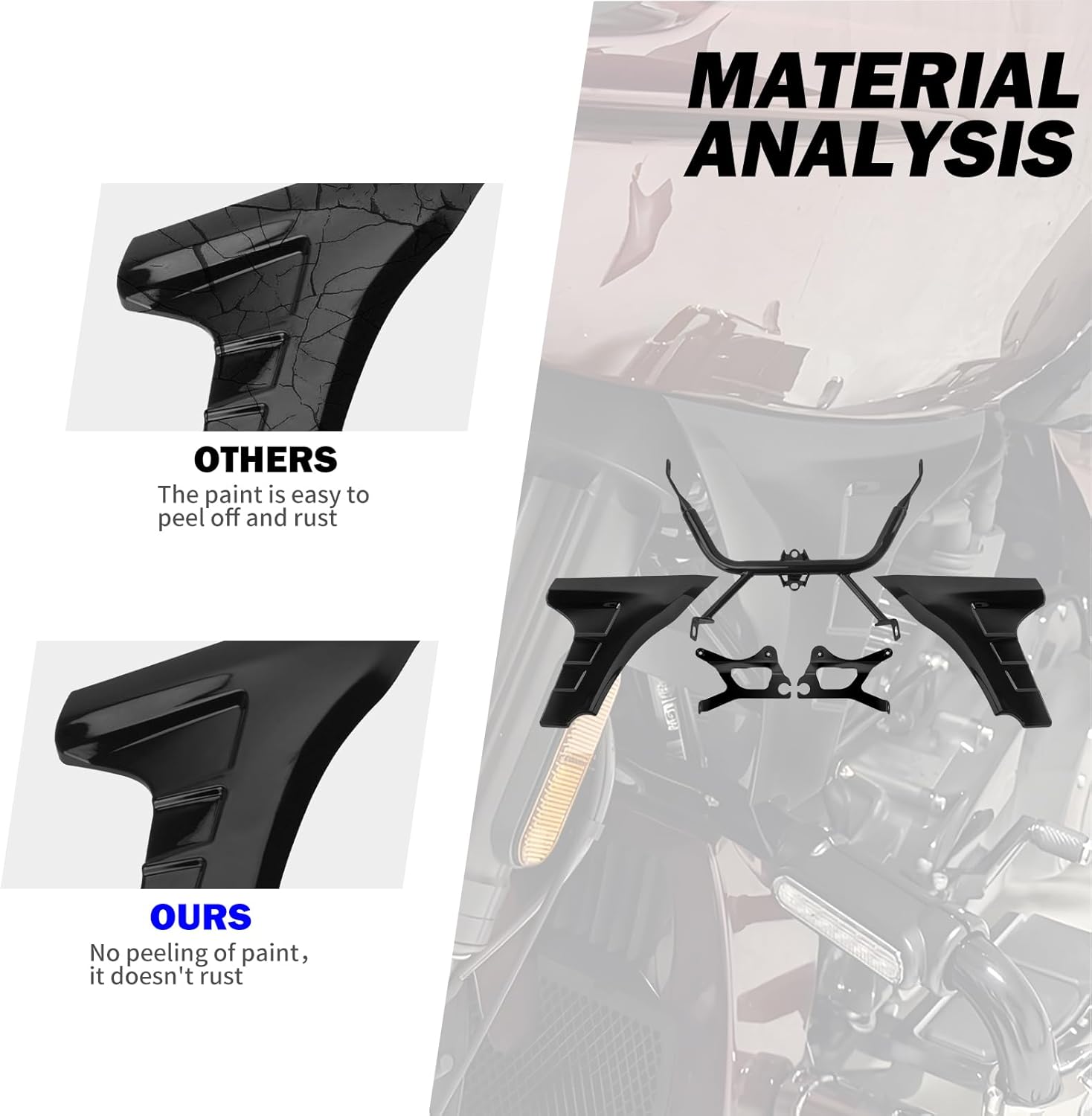 HDBUBALUS Motorcycle Side Fairing Panel Support Bracket Kits Fit for Harley CVO Road Glide FLTRXSE 2023-2025 CVO Road Glide ST FLTRXSTSE 2024-2025 Accessories Gloss Black
