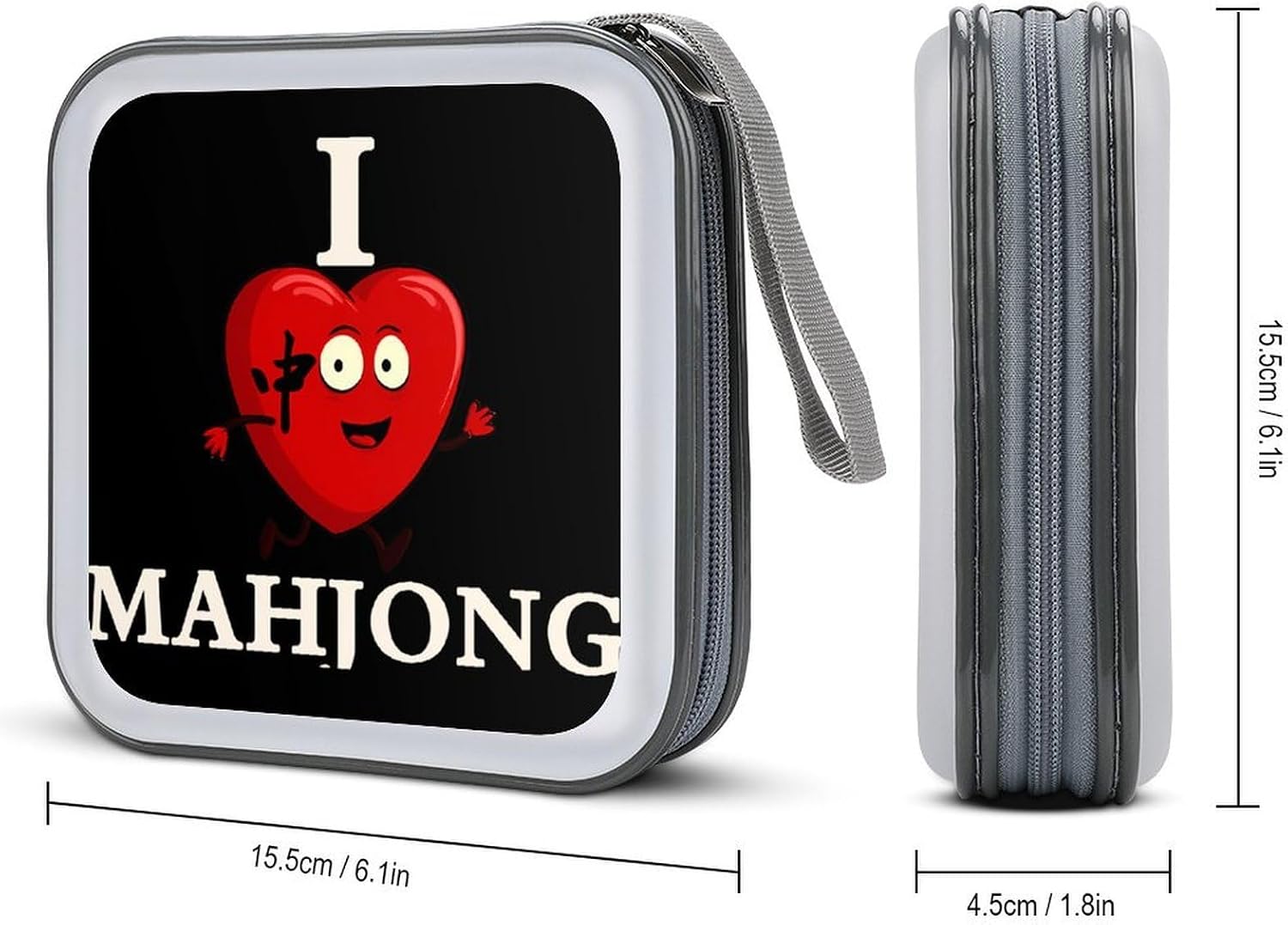 L Love Mahjong CD Cases DVD Holder Storage Box Plastic Protection Case for Car Home Office Travel image 2