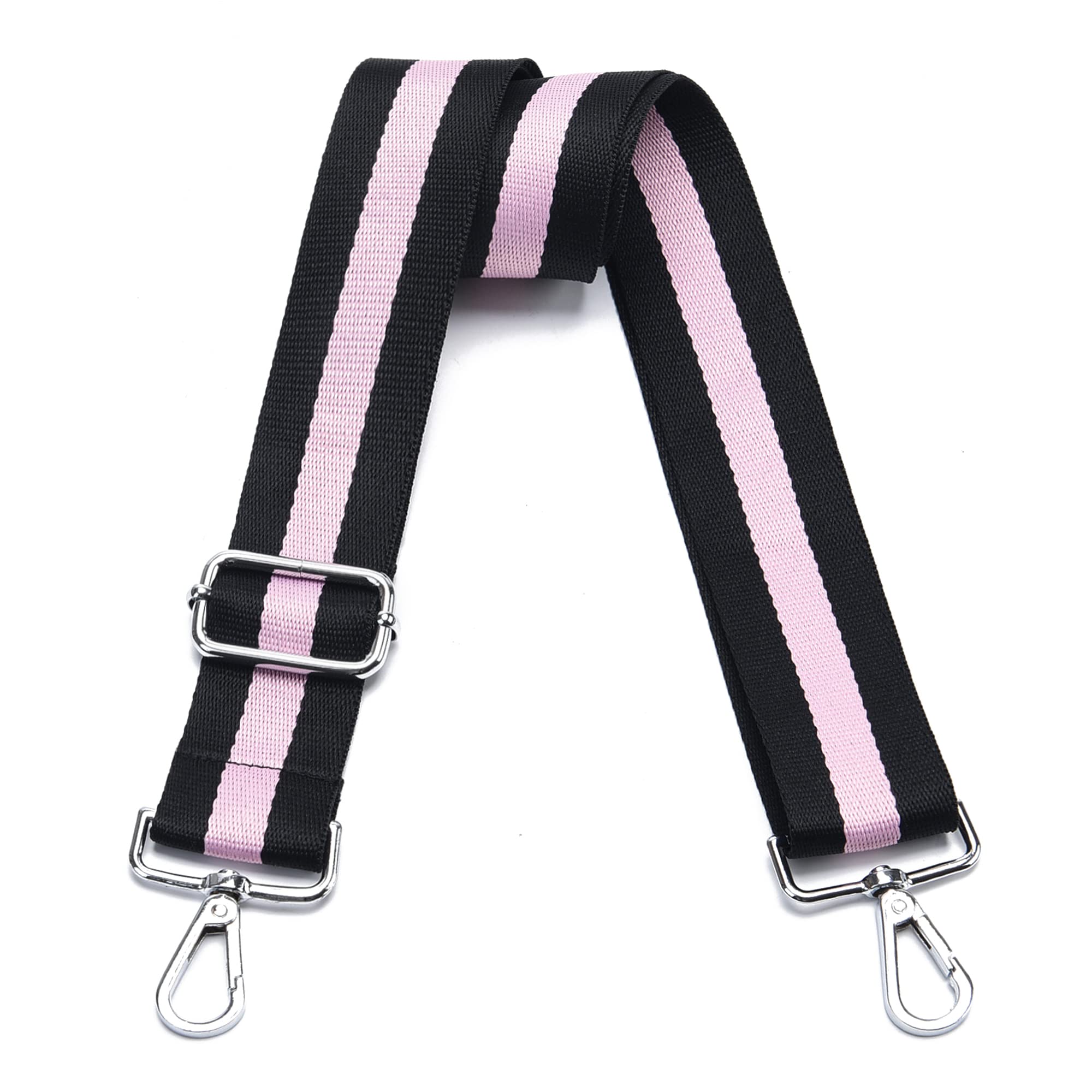 Wide Purse Strap Adjustable Replacement Crossbody Bag Strap Silver Hardware Shoulder Straps
