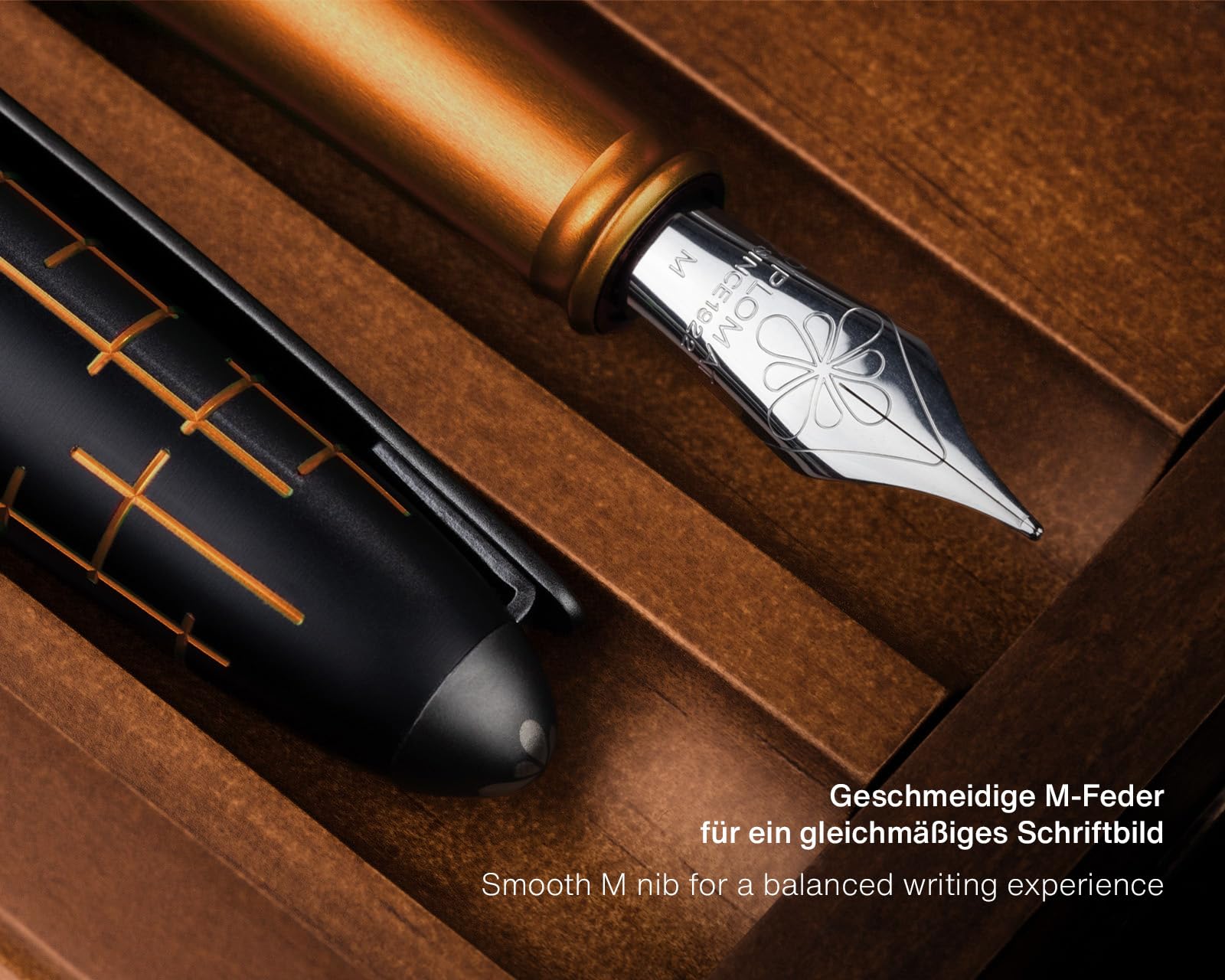 Diplomat Elox Füllhalter-Set Matrix Schwarz Orange, Tinte und Konverter