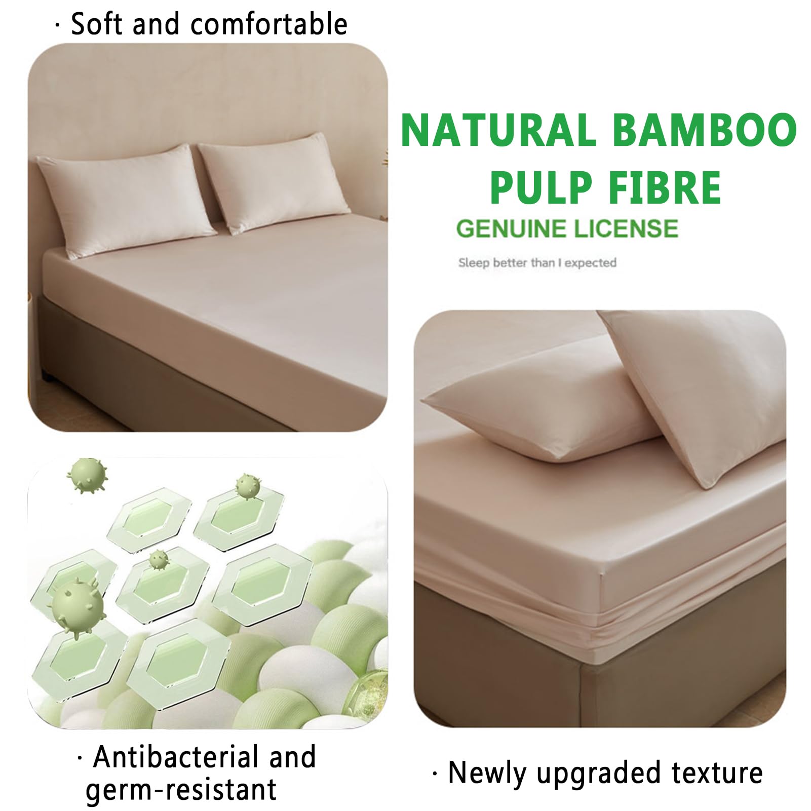Protector de Colchón Bambú, Funda de Colchón, Funda Colchón Confortable y Antiácaros, Suave y Delicado, Transpirable, Antibacteriano, Hipoalergénico (Marrone Latte,150 × 200 cm)