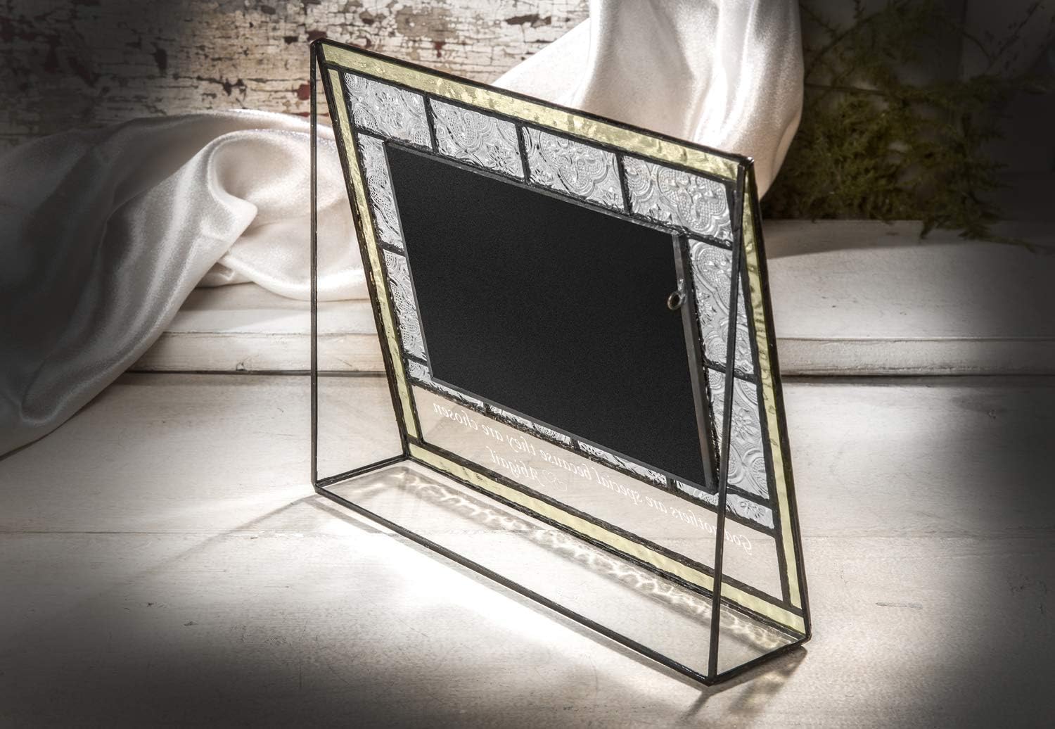 Godmother Gift Personalized Picture Frame Godparent Gift from Godchild Baptism Christening Keepsake Engraved Stained Glass 4x6 Photo Display J Devlin Pic 387-46H EP583