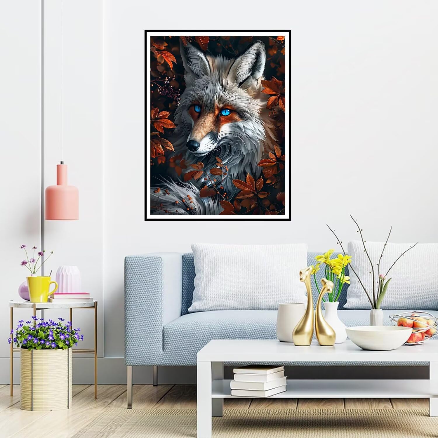 Produktbild von Diamond Painting Full Set Diamant Painting Bilder Groß 5d Diamant Painting Für Erwachsene Kinder Voll Strass Daiments Painting Diamant Malerei Kits Indianer Wolf Round Drill 50x70cm