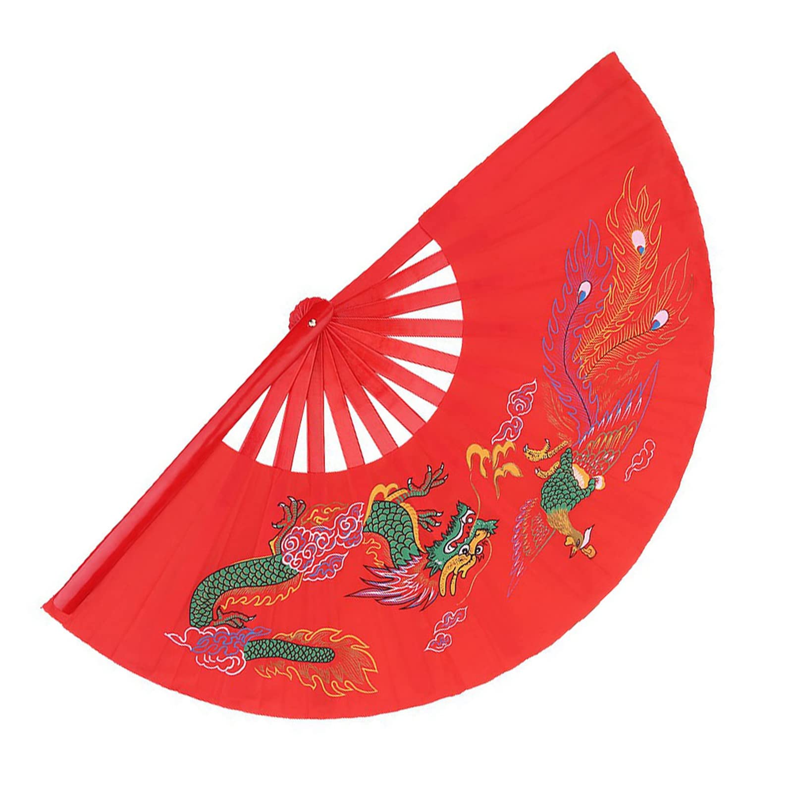 Ventaglio di Tai Chi, Ventaglio Cinese Rosso Ventaglio di bambù di Kung Fu Ventaglio di Tai Chi della Mano Destra per L'allenamento dei Fan di Kung Fu di Danza