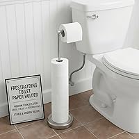 Vista 2 de Songtec Soporte de papel higiénico, resistente soporte para rollo de papel higiénico, para 5 rollos de papel higiénico, base de acero inoxidable