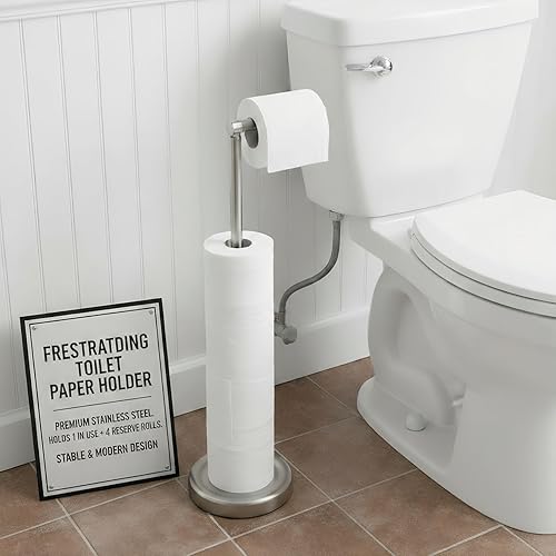 Miniatura 2 de Songtec Soporte de papel higiénico, resistente soporte para rollo de papel higiénico, para 5 rollos de papel higiénico, base de acero inoxidable y