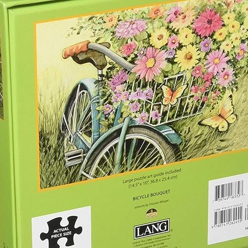 Miniatura 2 de Lang - Rompecabezas de 1000 piezas -Boquet de bicicleta, obra de arte de Susan Winget - Acabado de lino - 29Ó x 20" Completado