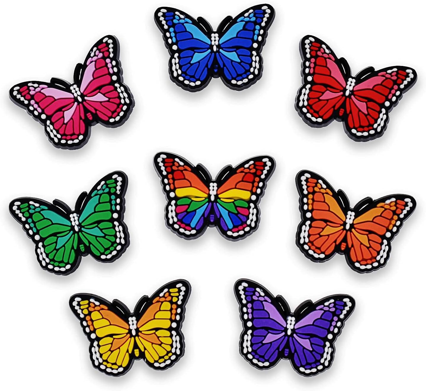 Gibleitz8pcs Lovely Butterfly/Sunflower Shoe Charms Cute PVC for Shoe Decrorations