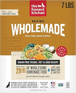 The Honest Kitchen Human Grade Dehydrated Dog Food, Grain Free Veggie, Nut & Seed Base Mix for Dogs - 7lb (Makes 12;bs)