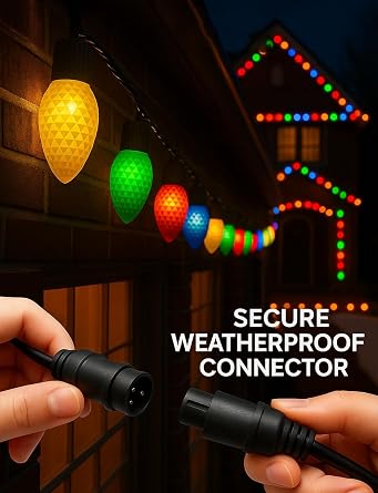 Popotan LED C9 Halloween Lights, 100FT 150Leds Christmas Outdoor Lights
