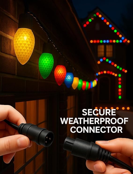Popotan LED C9 Halloween Lights, 100FT 150Leds Christmas Outdoor Lights