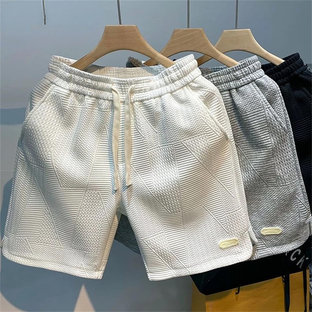 Adhdyuud Męskie szorty z elastyczną talią na co dzień luźne szorty spodnie outdoorowe plażowe streetwear krótkie