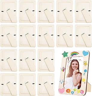 16 Pcs Wooden Picture Frames for Crafts, Bulk Unfinished DIY Wood Craft for 4" x 6" Photos Frame for Wedding Birthday Graduation Party Decor