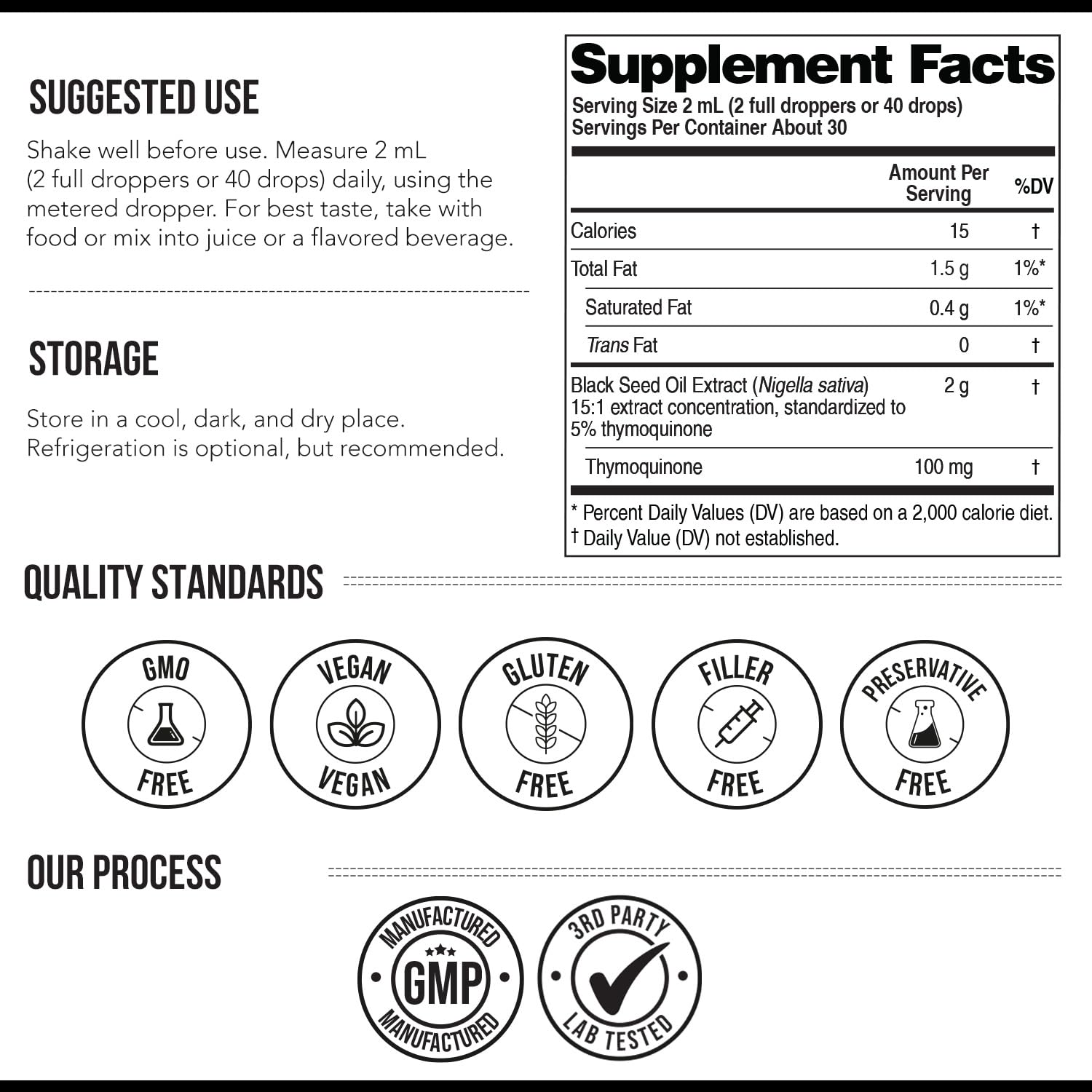 Black Seed Oil Liquid | 5% Thymoquinone - TQ-Advanced® | High Potency - 100 mg per Serving - 15:1 Concentrate from Nigella Sativa Extract, Raw Form, Vegan Formula, Glass Bottle (30 Servings) — Amazon image 7
