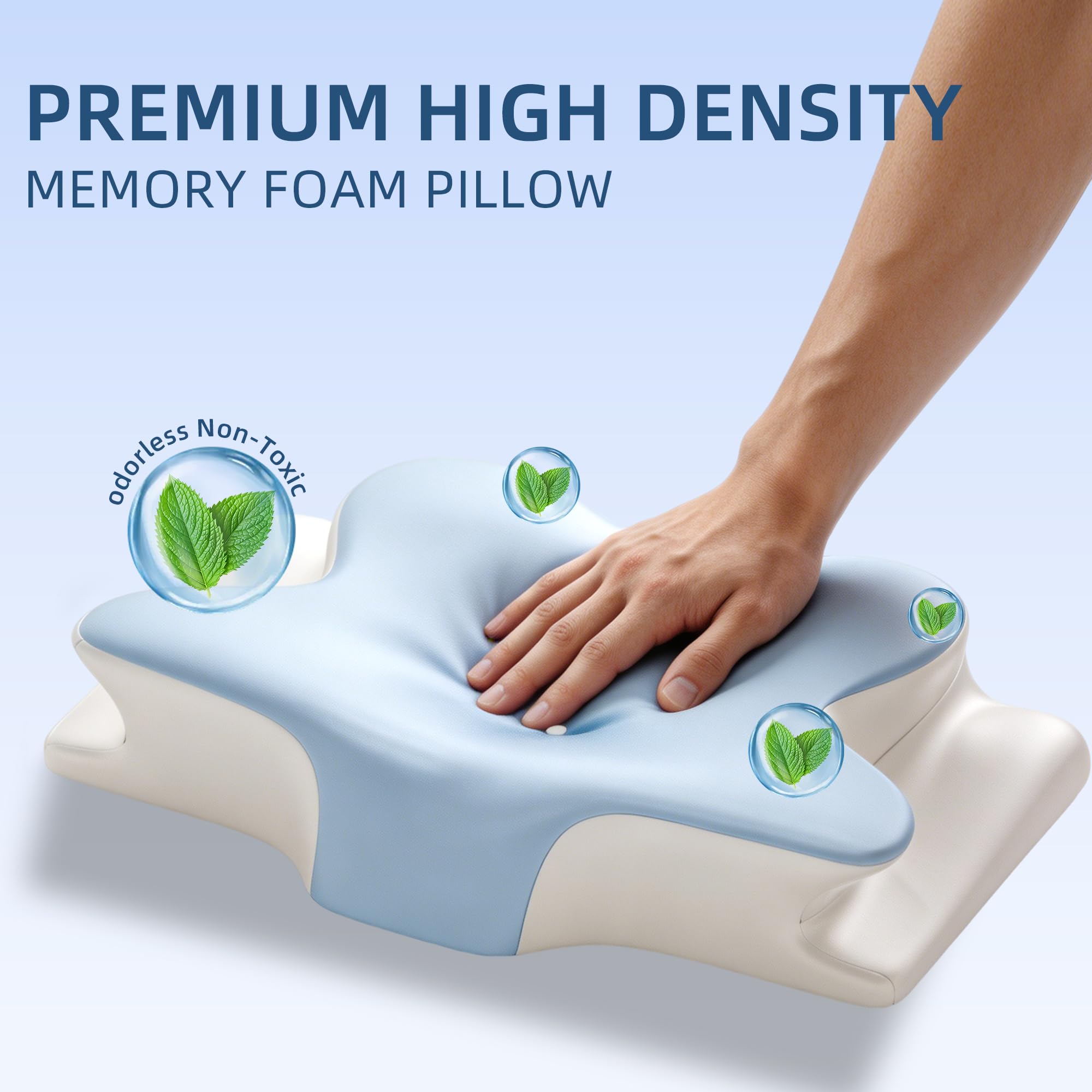 Almohada Cervical para Aliviar El Dolor, Almohada Ergonómica para Dormir De Lado Que Proporciona Soporte para El Cuello, Almohada Ortopédica Contorneada para Cama