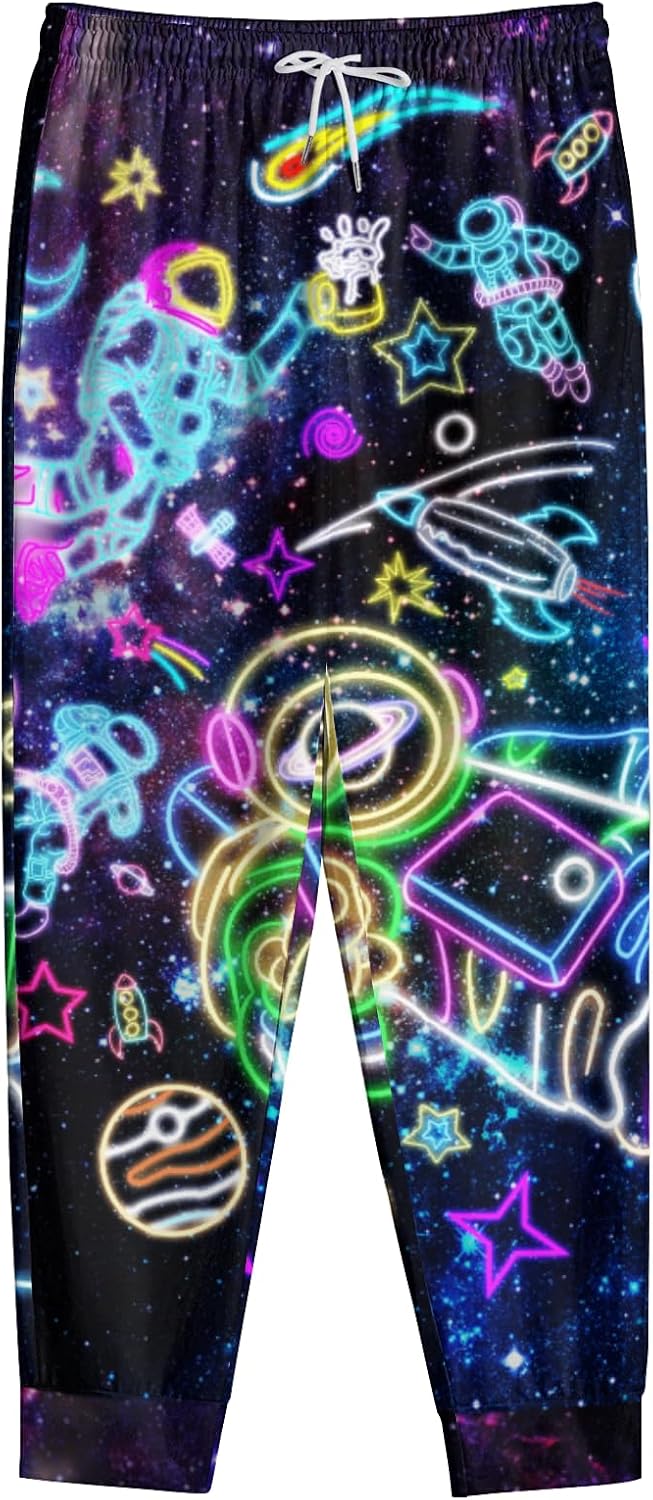 Mens Joggers Sweatpants Printed Athletic Pants for Running Casual Sports with Pockets