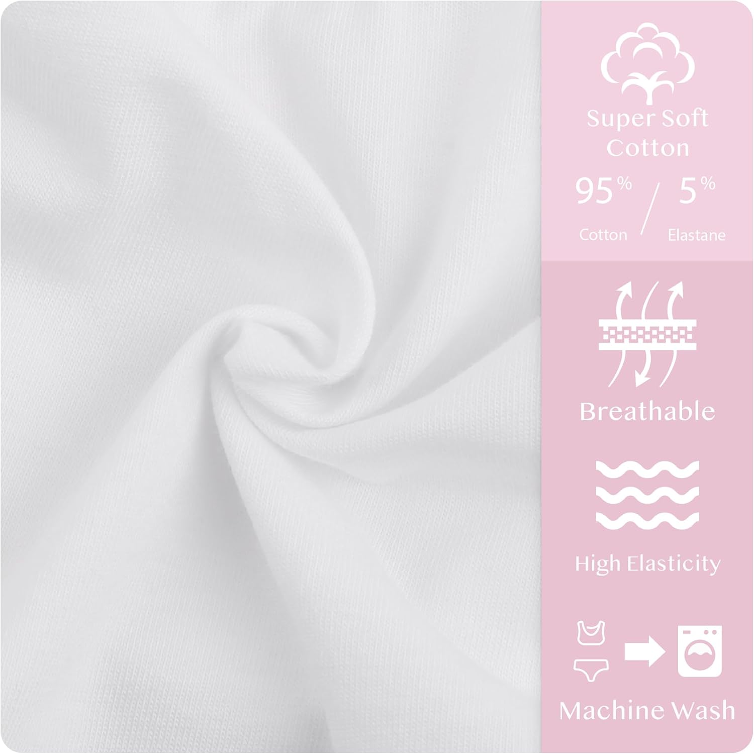 Donella Cami Bra for Girls - Stretch Cotton Girls Training Bra 5 Pack - Image 3