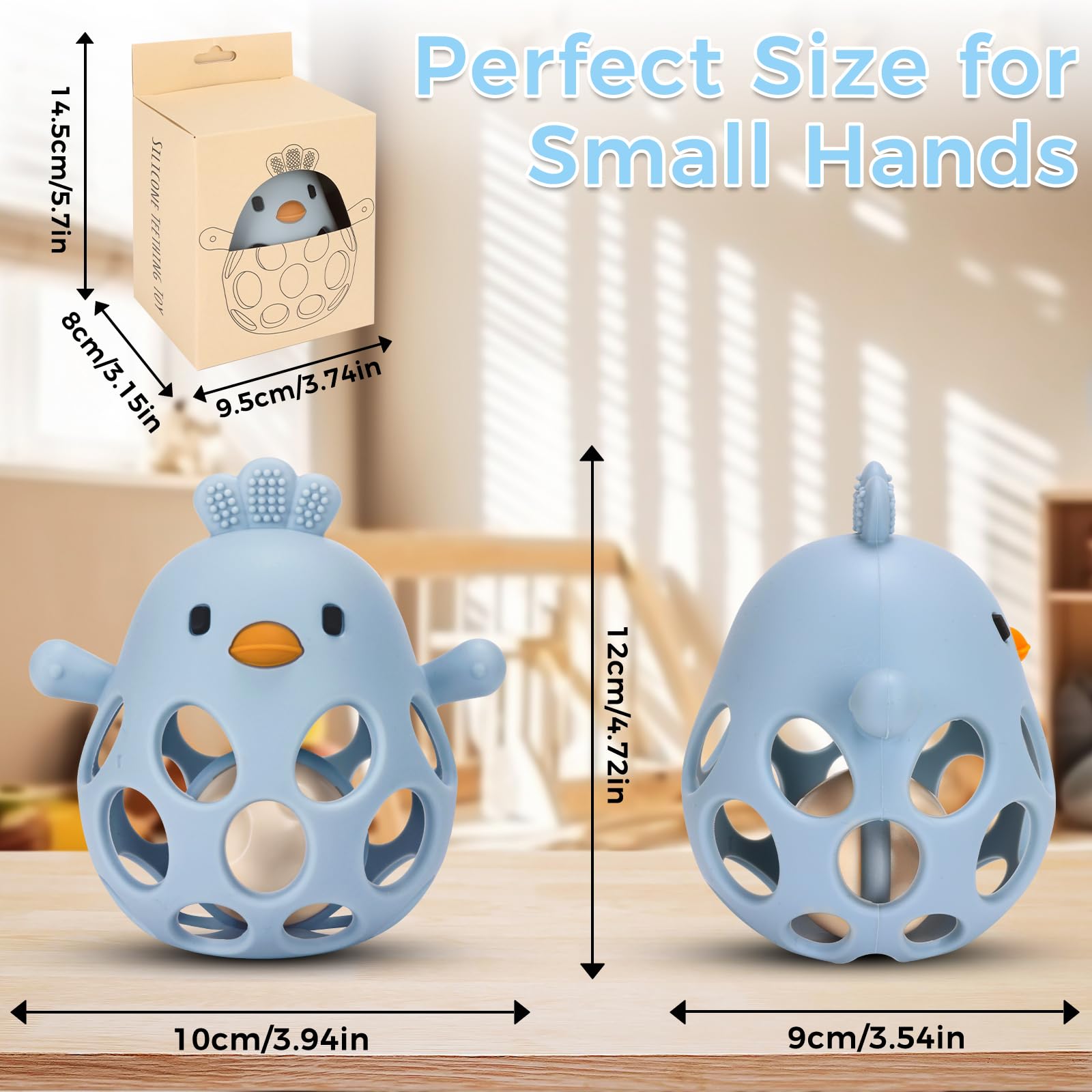 Jouet D'éveil Et Anneau De Dentition Bébé 6 Mois - Hochet Sensoriel Montessori En Silicone Souple - Idéal Pour Les Filles Et Garçons De 0 à 12 Mois (Vert)