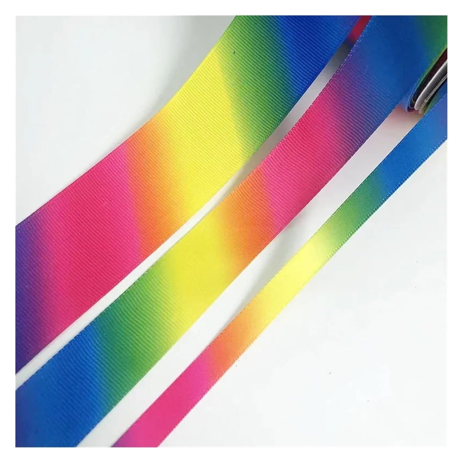 Cintas para envolver tartas, Cinta de grosgrain 25-100 yardas(40mm Rib Rainbow,100yards)