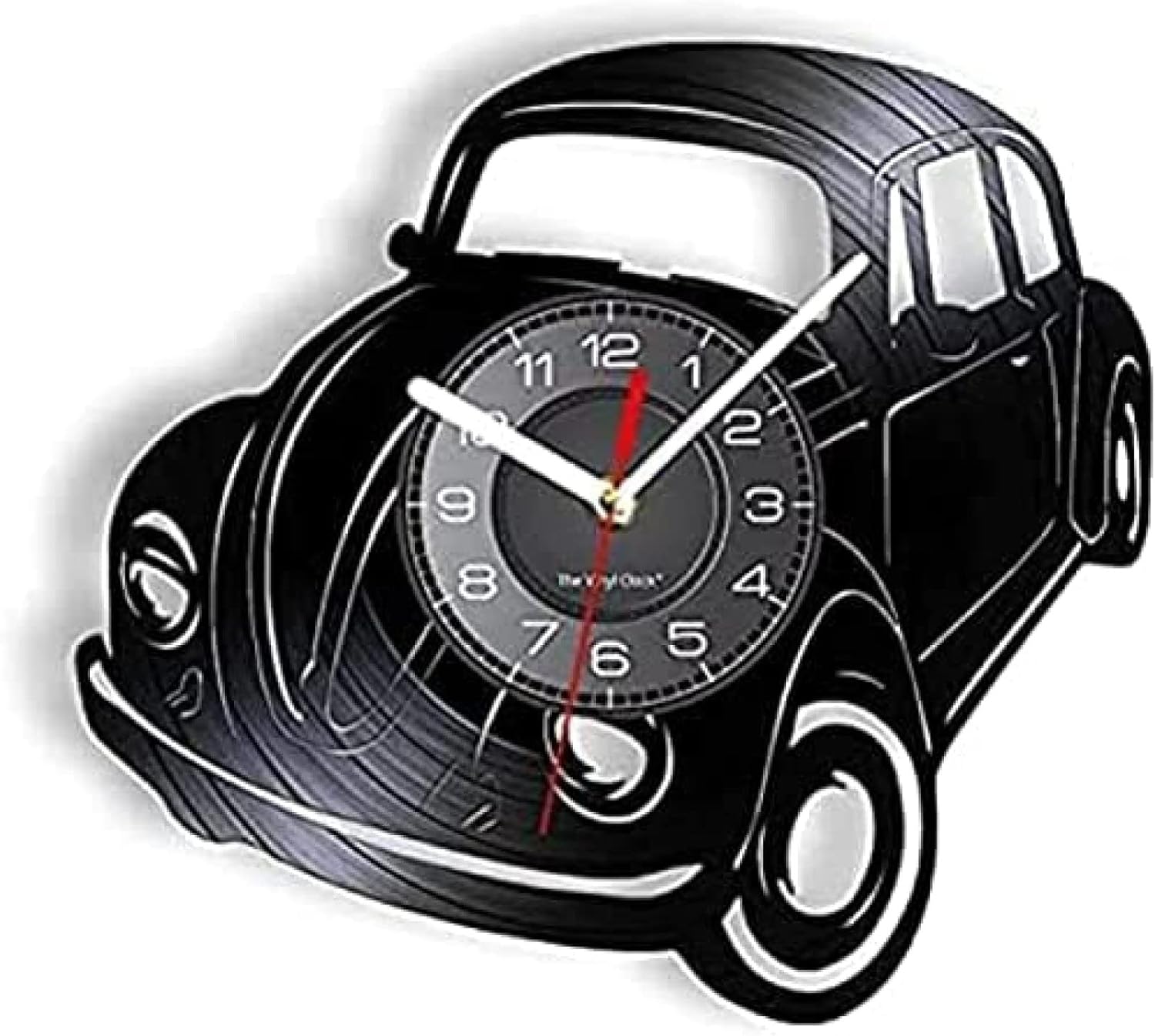 Wall Clock Battery Operated Silent Non-Ticking 12 Inch Sedan Auto Classic Retro Car Vintage Vinyl Album Record Clock Transportation Garage Decor Vehicle Silent Quartz Wall Clock