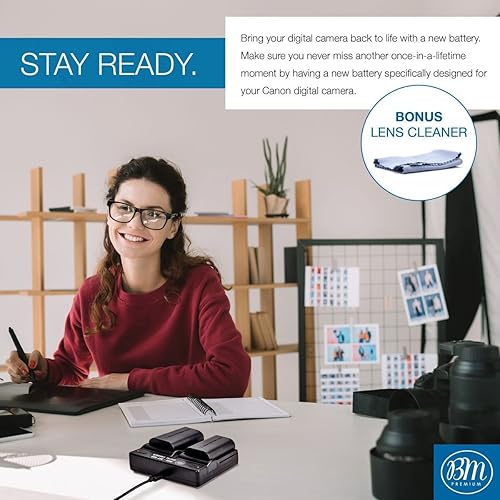 Miniatura 7 de BM - Paquete de 2 baterías LP-E6N y cargador de batería dual para cámaras Canon EOS R EOS R5 EOS 90D EOS 60D EOS 70D EOS 80D EOS 5D II 5D III 5D IV