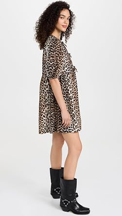 Ganni Women's Cotton Poplin Tie String Mini Dress