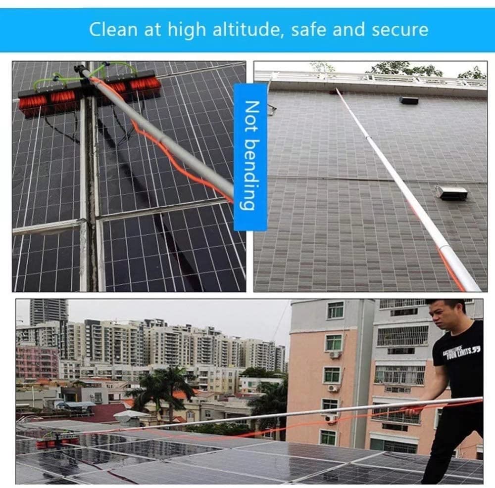 Teles Hard tle - Cepillo para fregar con mango largo de 9 m, herramienta de limpieza para revestimiento de casa, terraza, patio y cepillo para exteriores más versátil