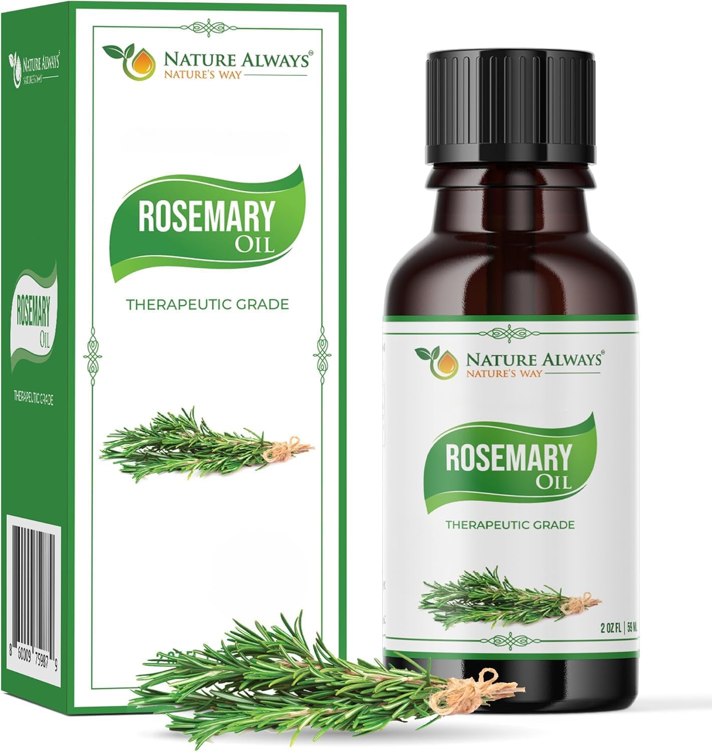 Rosemary Essential Oil – Non-GMO, Cruelty-Free – Ideal for Skincare, Haircare, Aromatherapy – Massage & Relaxation Oil – Fresh, Invigorating Aroma – 2 Fl Oz with Dropper Included
