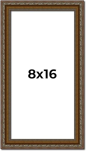 Miniatura 251 de Marco de fotos completo de madera dorada envejecida de 16 x 20 pulgadas con plexiglás acrílico UV, parte trasera de tablero de espuma y accesorios