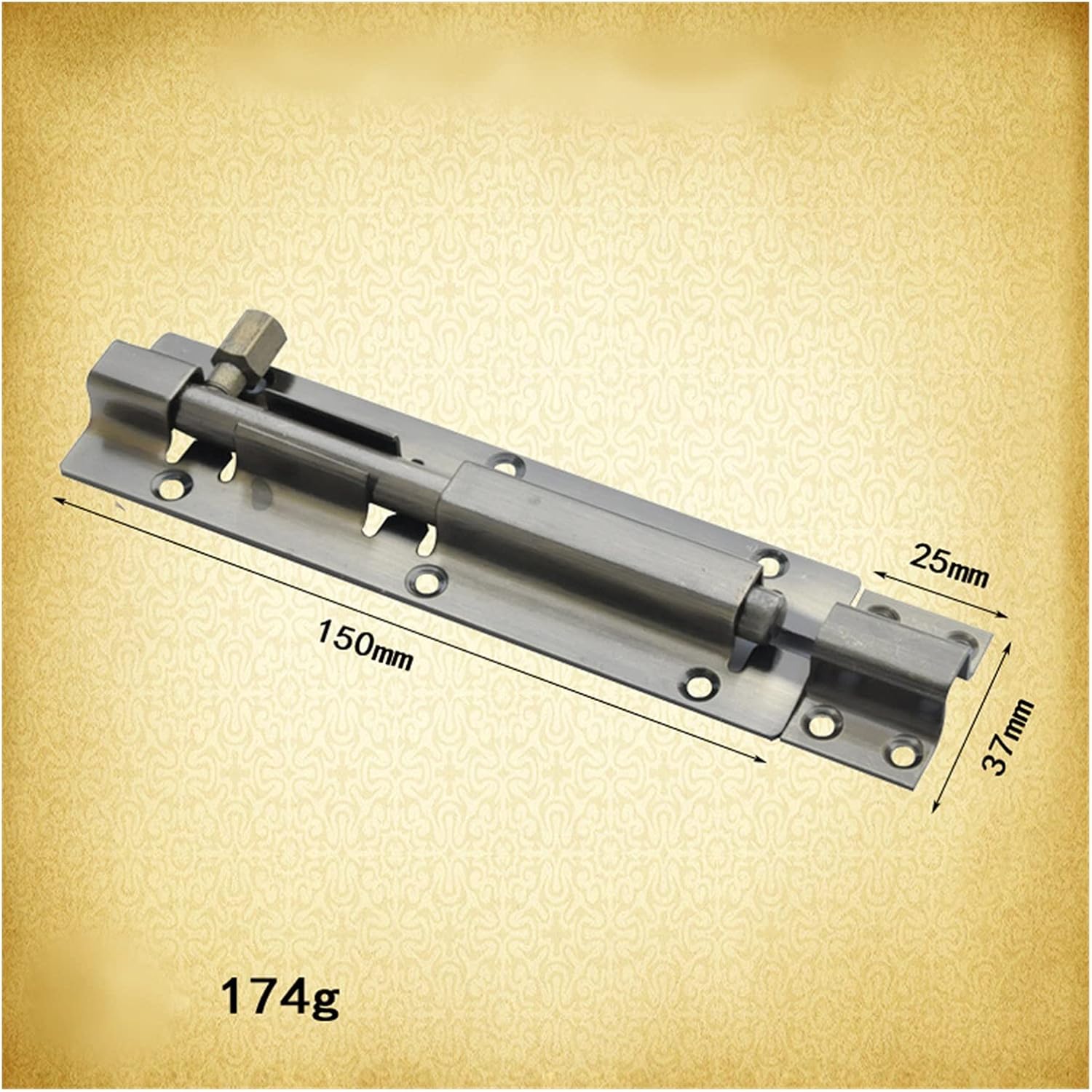 Bolt Lock Gate Bolt Door Latch Security Bar Green Bronze Cabinet Door Lock Latch Barrel Bolt Screw Sliding Window Lock Buckle(150mm)