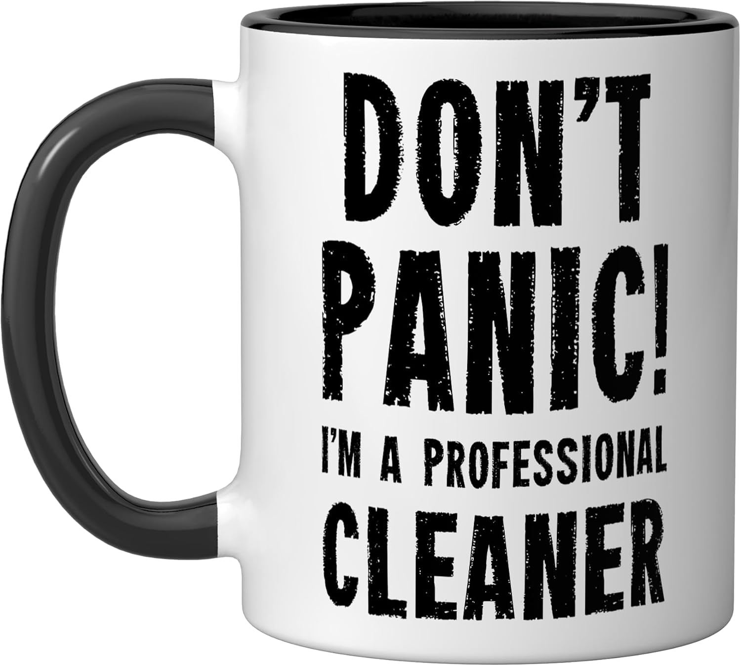 Cleaner Ceramic Mug, Black/White
