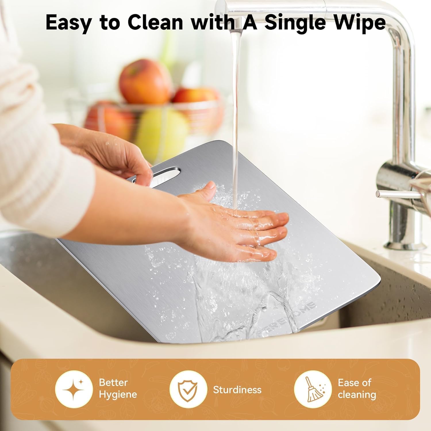 Titanium Cutting Board Set of 3, Cutting Board for Kitchen with Double Sided 100% Food Grade, 2026 Upgrade Chopping Boards with Handle for Meats, Fruits, Vegetables, Dishwasher Safe, Gifts Ideas