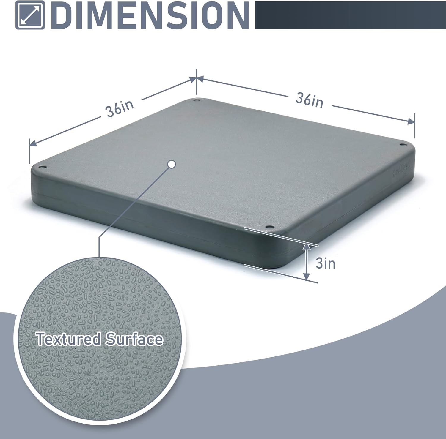Flamorrow Mini Split Pad for Ductless Mini Split Air Conditioner Heat Pump Systems, 36 x 36 x 3 inches Plastic Equipment Pad for Outdoor Condenser Units