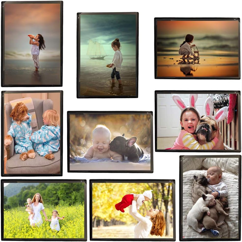Sooyee 30 PACK Magnet Photo Frame Refrigerator,4X6 Magnetic Picture Holder, Magnetic Picture Frame Fridge(Black)