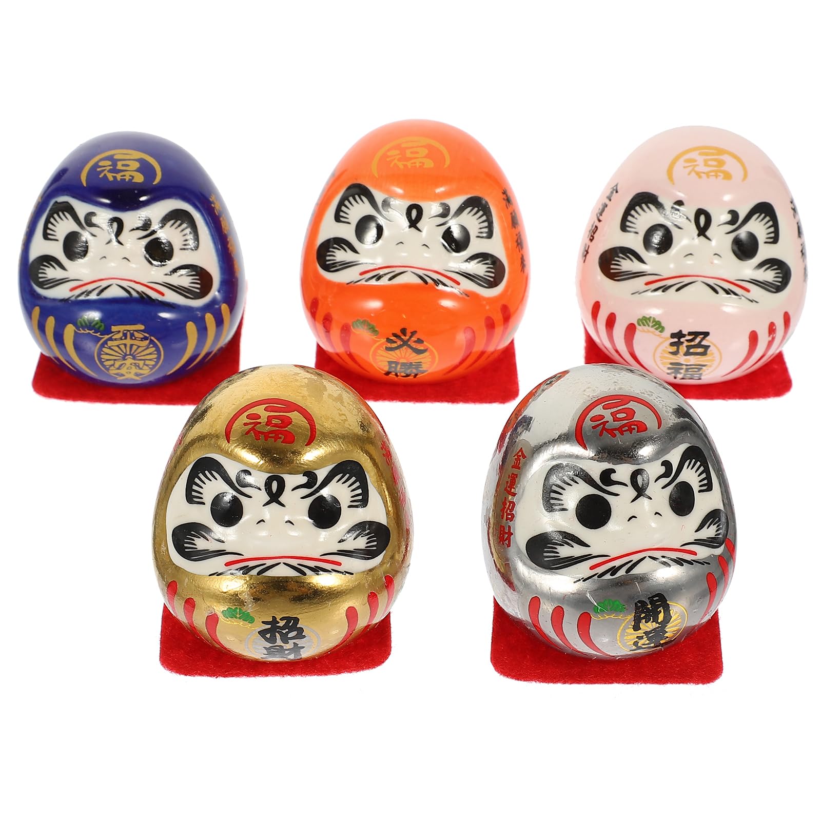 5 Piezas Estatuillas Japonesas Cerámicas para Coche y Hogar Decoración de Salpicadero Miniaturas Wobbling Seguras y Prácticas para Oficina Restaurante