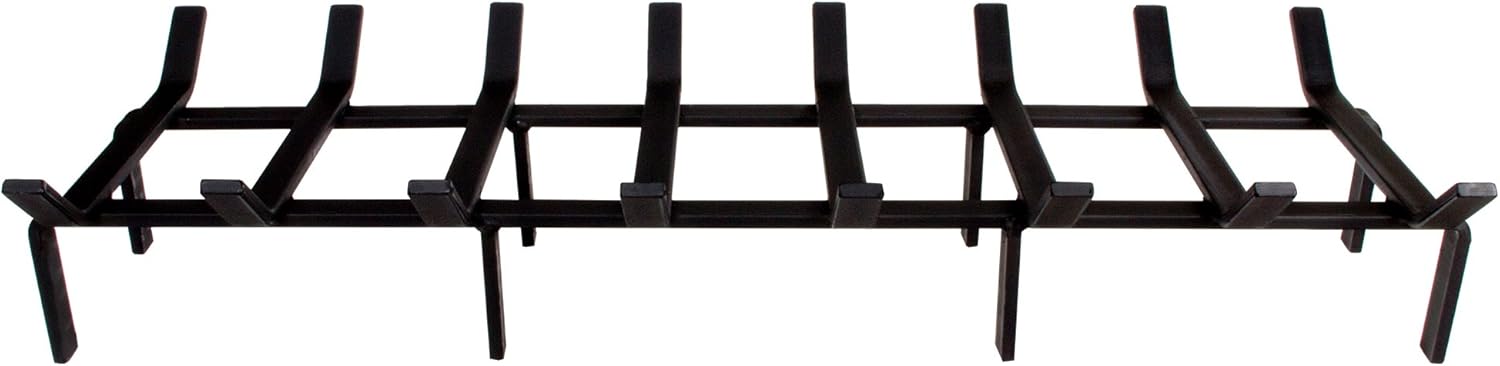 SteelFreak Heavy Duty Steel Fireplace Grate (Rectangular/Non-Tapered) - Made in The USA (36 Inch)