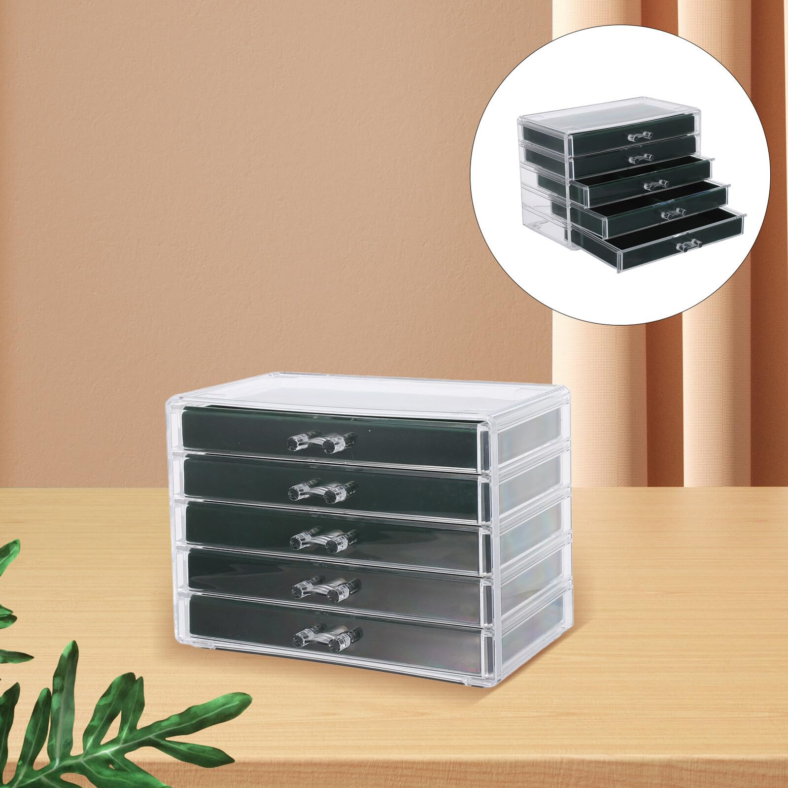 Beaupretty Organizador de Joyas de 5 Capas Cajón, Plástico, para Mujeres