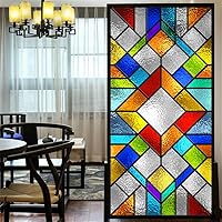 Vista 14 de Lámina decorativa para ventana, privacidad, pintura de bosque, adhesivos estáticos para ventanas, sin pegamento, cubiertas esmeriladas para ventanas