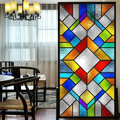 Miniatura 14 de Lámina decorativa para ventana, privacidad, pintura de bosque, adhesivos estáticos para ventanas, sin pegamento, cubiertas esmeriladas para ventanas