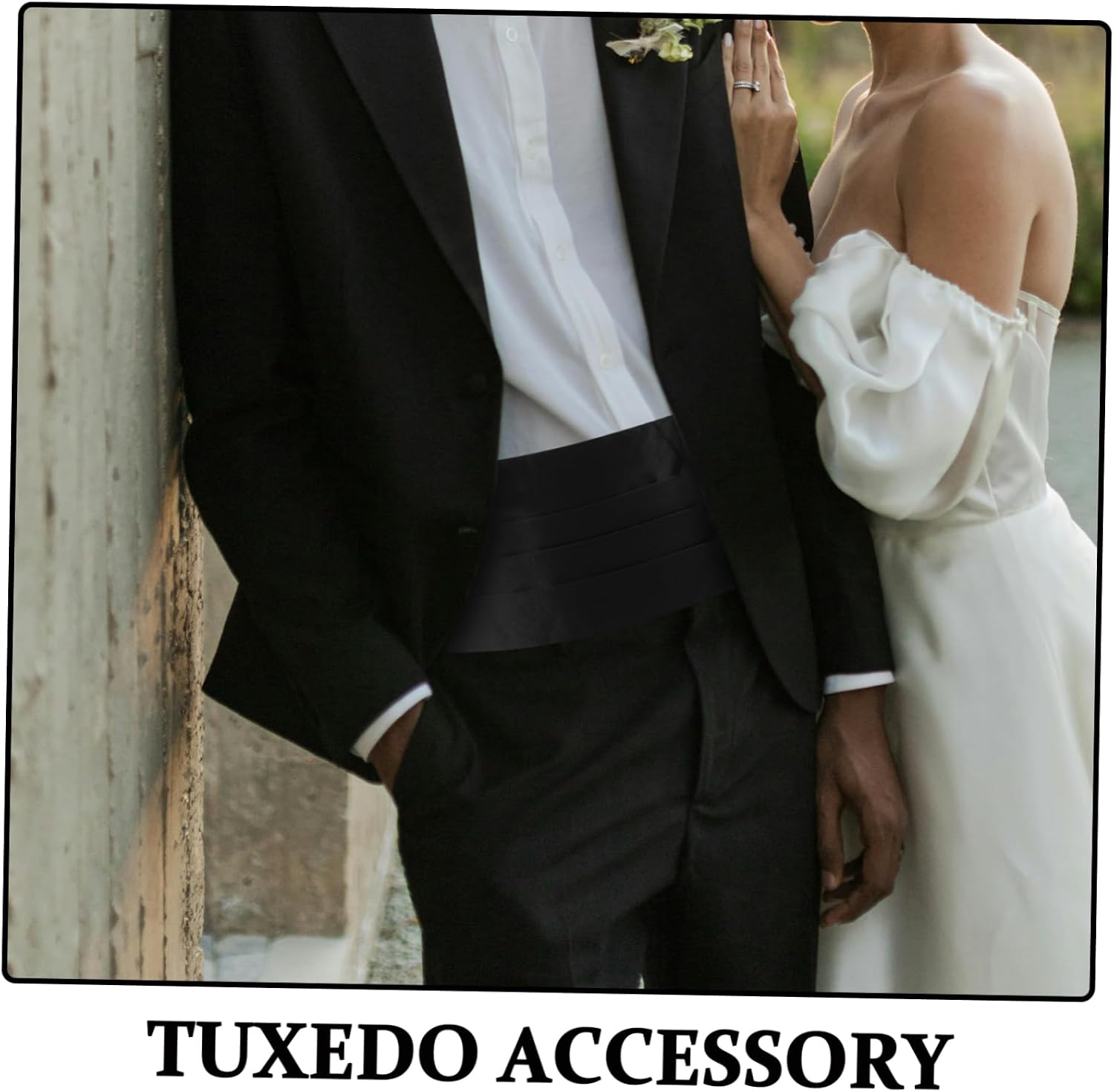 NOLITOY 3pcs Adjustable Tuxedo Cummerbund with Bowtie and Pocket Square Formal Waistband for Weddings and Events Breathable Black Silver and Wine Red