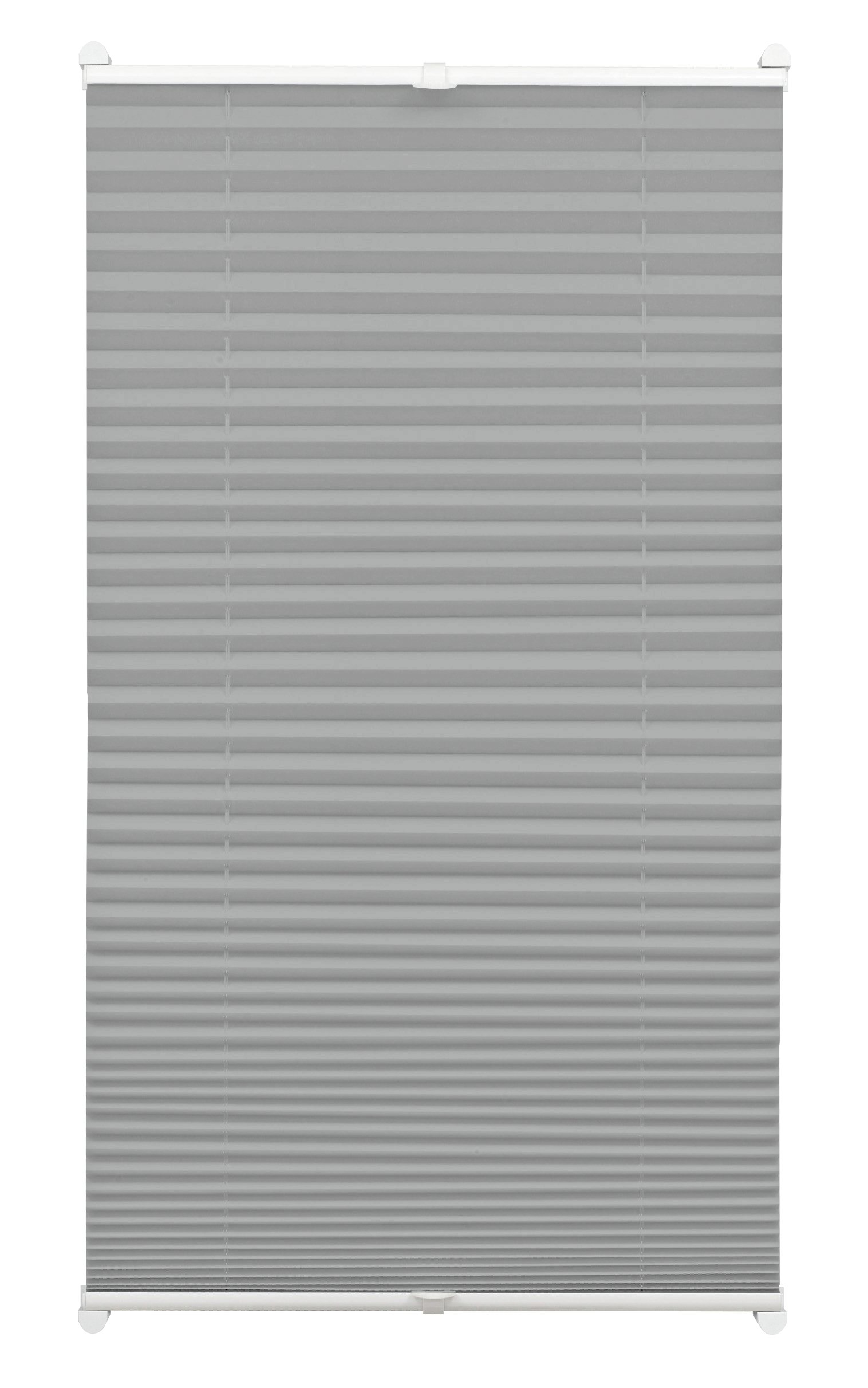 Gardinia Pleated Blind for Clamping, Opaque Folding Blind, Mounting Kit Included, EASYFIX Pleated Blind with Two Operating Rails, Slate, 80 x 130 cm (WxH)