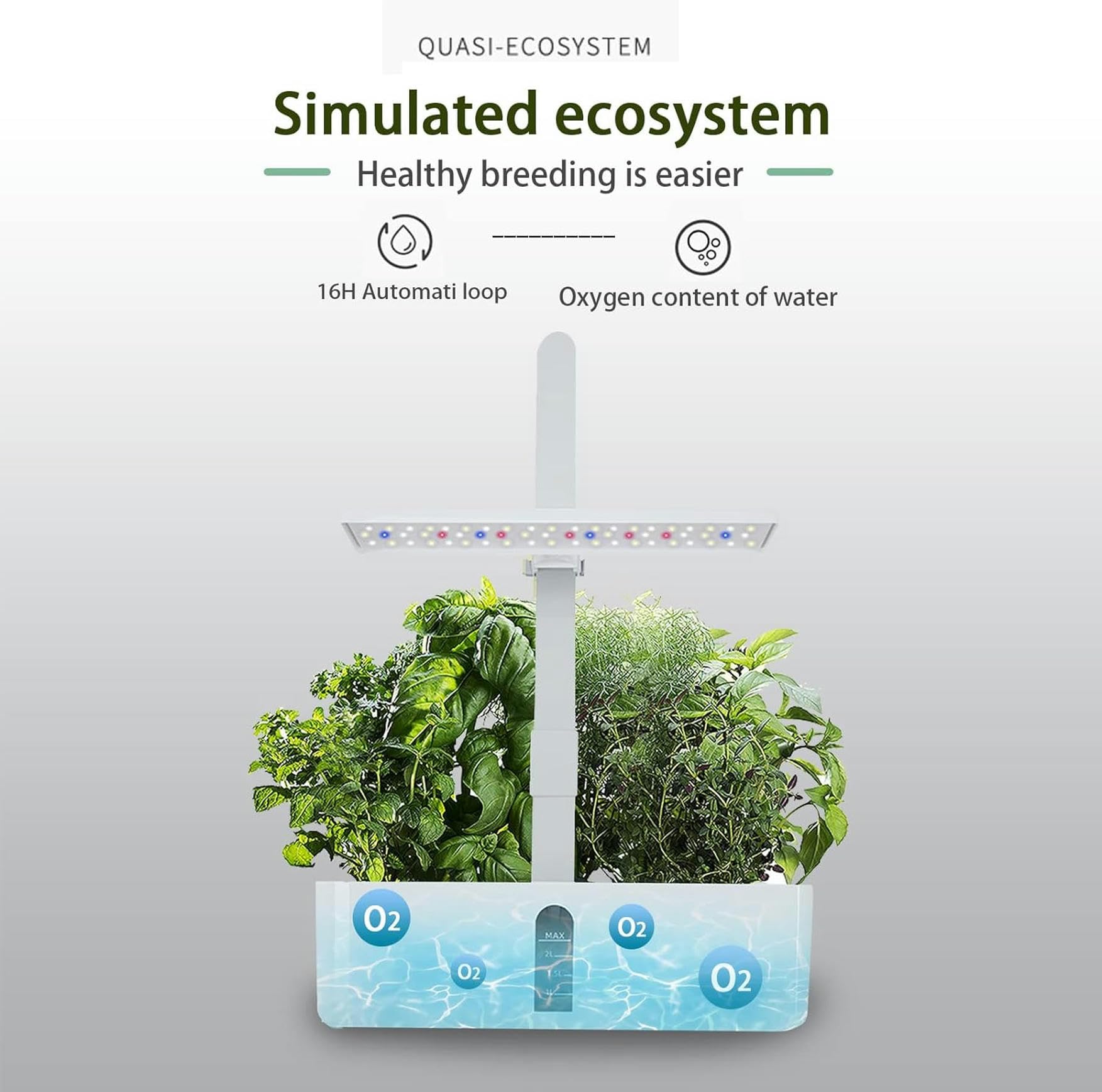Mini System de Cultivo hidropónico para Interiores, Kit de jardín de Hierbas con luz LED, Regalos de jardinería para Mujeres y mamás