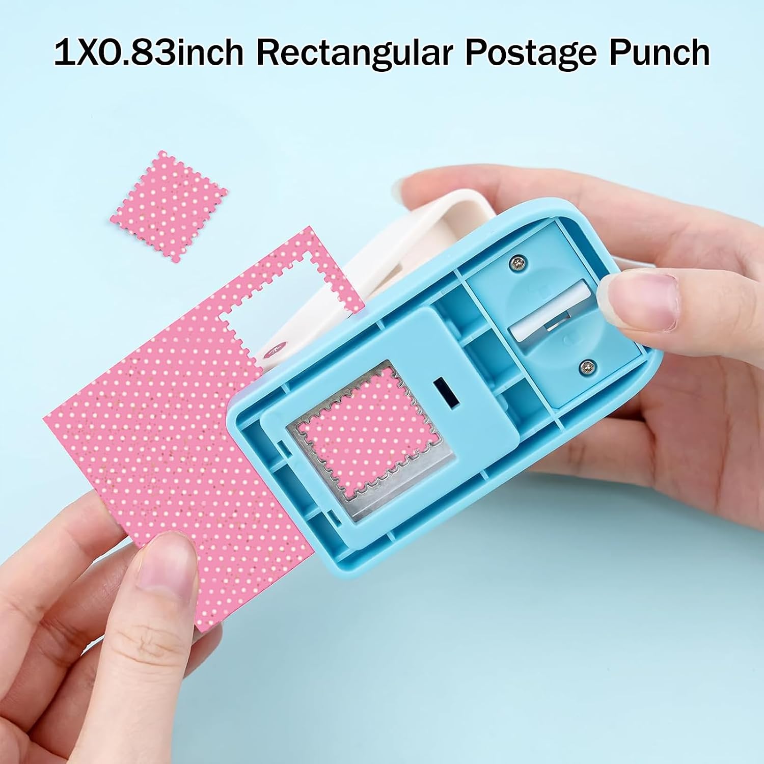 1X0.8inch Rectangular Postage Stamps Punches,Stamp Puncher,Craft Lever Punch Handmade Paper Punch with a Scrapbook Stamps Shaped Paper Punch for Paper Crafting/DIY Card Making Arts Crafts Supplies