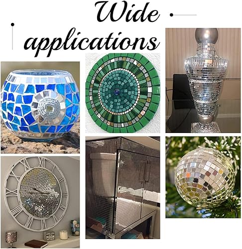 Miniatura 5 de PH PandHall - 100 espejos dorados para manualidades, azulejos de espejo autoadhesivos de corazón de 0.7 pulgadas, calcomanías de espejo acrílico