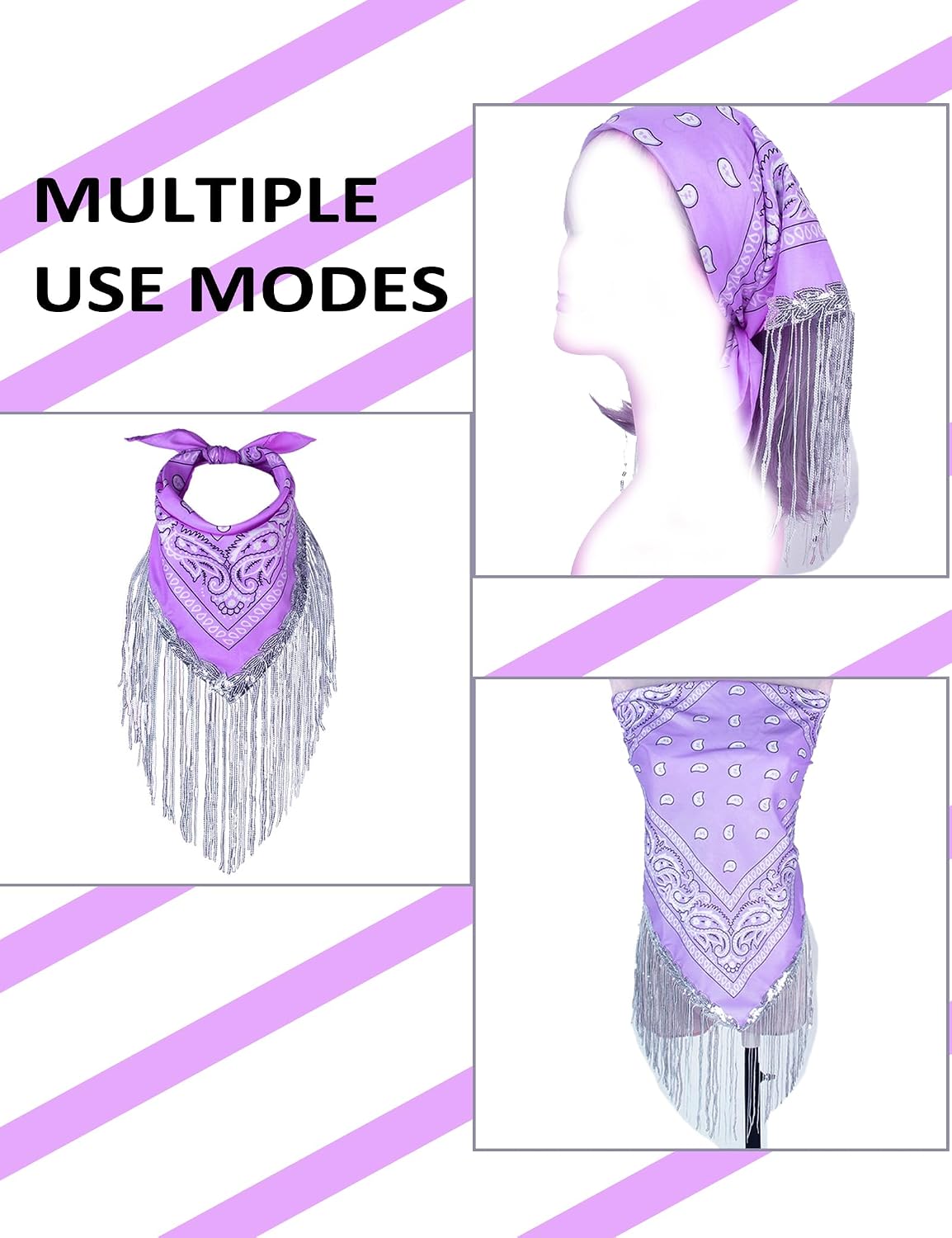 Fringe Rhinestone Bandana with Heart Sunglasses, Disco Cowgirl Bachelorette image 3