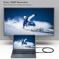 Vista 2 de BENFEI - Cable USB C a DVI, USB Tipo-C a DVI (Thunderbolt 3) compatible con MacBook Pro 2019/2018/2017, Samsung Galaxy S9/S8, Surface Book 2, Dell