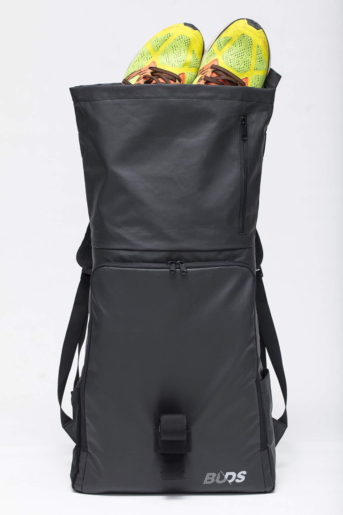 Sac à Dos Urbain City Bag Original [CBO] De Buds-Sports Pour Ordinateur Portable 15" - Volume Ajustable - Travail et Sport 15/25L - Fixation Exclusive Porte-Bagages Vélo (Noir)