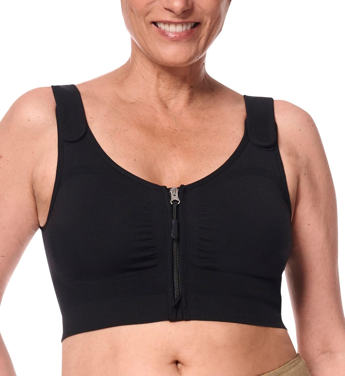Amoena Leyla Seamless Post-Surgical Bra - Black - 48/50